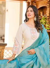 Nakshatra Cream Readymade Suit