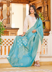 Nakshatra Cream Readymade Suit