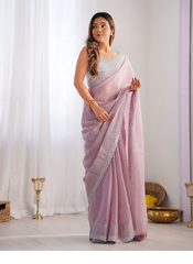Nakshtara Onion Embellished Saree