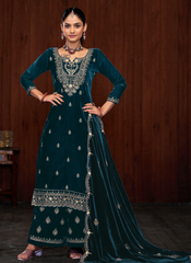 Nakshatra Rama Emebroidered Velvet Suit