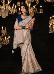 Nakshatra Blissful Beige Indian saree
