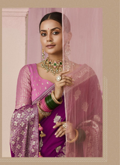 Nakshatra Burgundy Dola silk saree