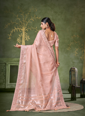 Nakshtra Rose Pink Gotta Patti Saree