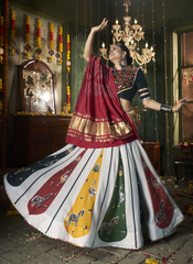 Nakshatra White Multicolored Navratri Lehenga Choli
