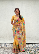Nakshatra Yellow Kanjeevaram silk saree