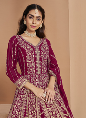 Nakshatra Pink Wedding Anarkali Suit