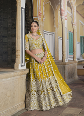 Nakshatra Yellow Embroidered Bridesmaid Lehenga