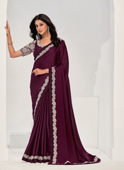 Nakshatra Wine Silk Saree