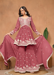 Nakshatra Rust Sharara Suits