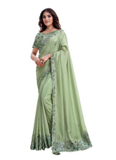 Nakshatra Pretty Pista Green saree