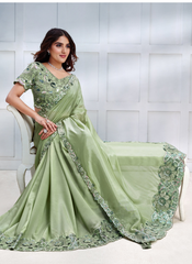 Nakshatra Pretty Pista Green saree