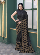 Nakshtra Black Party Wear Designer Saree