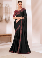 Nakshatra Black Chiffon Saree