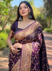 Nakshatra Purple Banarsi Silk sari