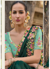Gorgeous Green Organza saree