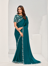 Nakshatra Teal Silk Saree