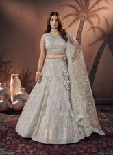 Nakshatra Cream Bridal Lehenga