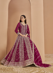 Nakshatra Pink Wedding Anarkali Suit