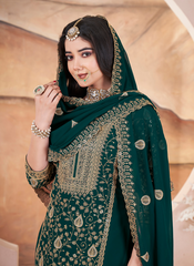 Nakshatra Green Readymade Plazzo Suit