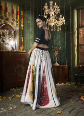 Nakshatra White Multicolored Navratri Lehenga Choli