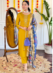 Nakshatra Mustard Readymade Suit