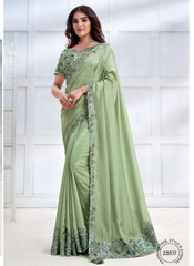 Nakshatra Pretty Pista Green saree