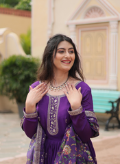 Nakshatra Purple Party wear Indian Gown