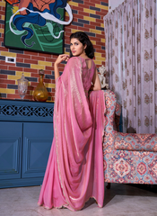 Nakshatra Pink Zircon Border Saree
