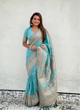 Nakshatra Blue Meenakari Saree