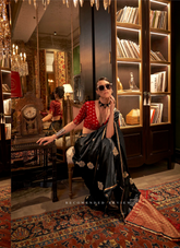 Nakshatra Black Satin silk saree