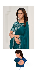 Nakshatra Teal Silk Saree