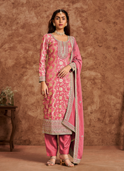 Nakshatra Coral Dola Silk Salwar Kameez