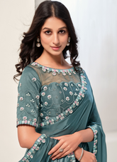 Nakshatra Sea Green Silk Saree