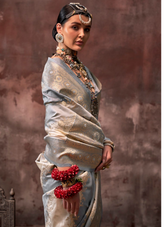 Nakshatra Grey Silk Saree