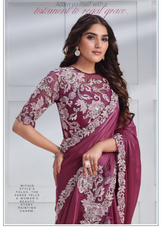 Nakshatra Blasting Burgundy designer saree