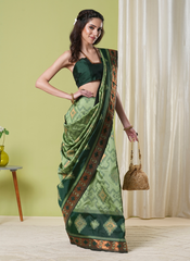 Nakshatra Pista Green Banarasi Saree