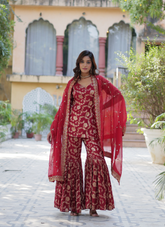 Nakshatra Maroon Readymade Sharara Suit