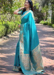 Nakshatra Blue Banarasi Silk saree