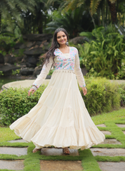 Nakshatra Maroon Gamathi Patch work Gown