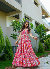 Nakshatra Baby Pink Readymade Long Gown
