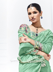 Nakshatra Green Saree