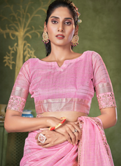 Nakshtra Pink Gotta Patti Saree