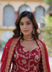 Nakshatra Maroon Readymade Sharara Suit