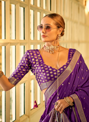 Nakshatra Playful Purple Silk saree