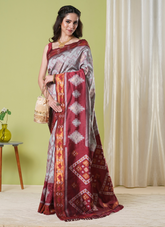 Nakshatra Grey Banarasi Saree