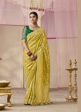Nakshatra Yellow Dola silk saree