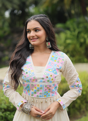 Nakshatra Maroon Gamathi Patch work Gown