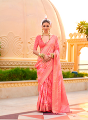 Nakshatra Peach Printed Saree