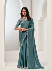 Nakshatra Sea Green Silk Saree