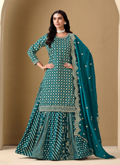 Nakshatra Teal Blue Lehenga Suit